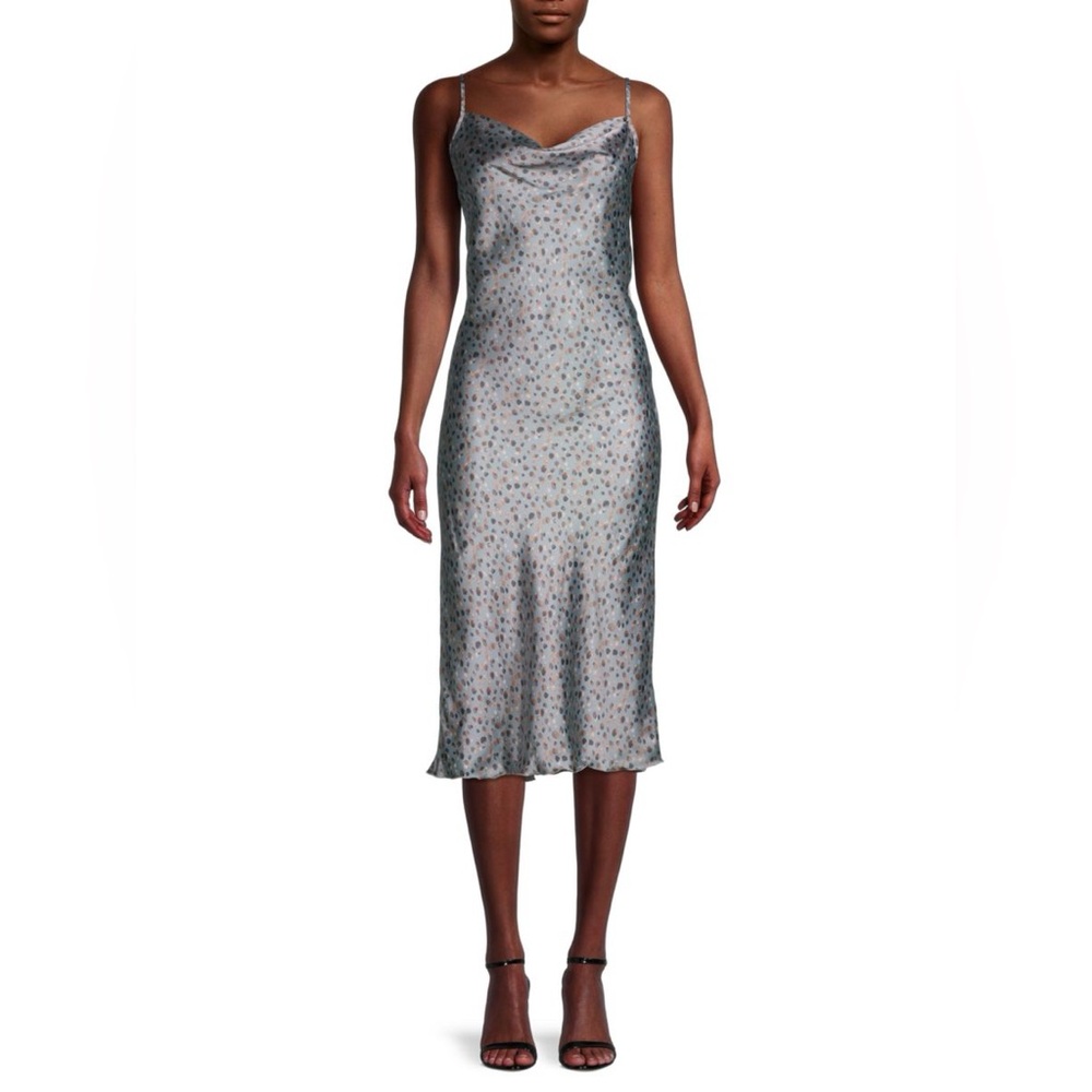 Bebe USA Printed Bias Satin Slip Dress